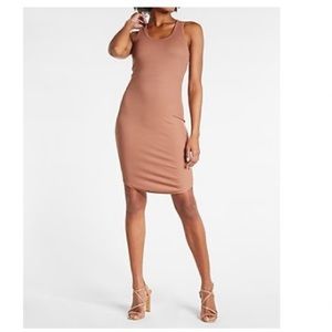 Express Womens Small Knit Back Cutout Sleeveless Mini Dress Rust
